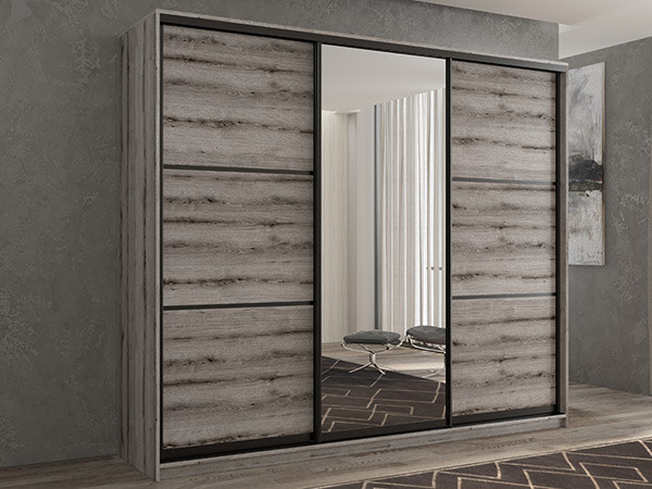 Шкаф-купе Кааппи 2 Эвок Окаменелый 220х45х230 см