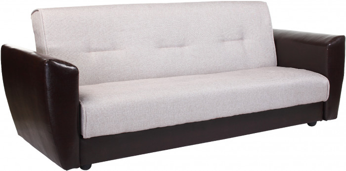 Диван-книжка Амстердам, 120х190, рогожка/экокожа, бежевый