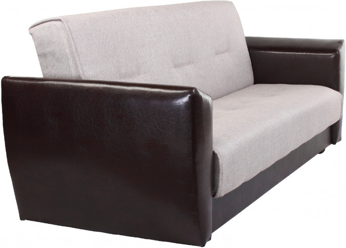 Диван-книжка Амстердам, 120х190, рогожка/экокожа, бежевый