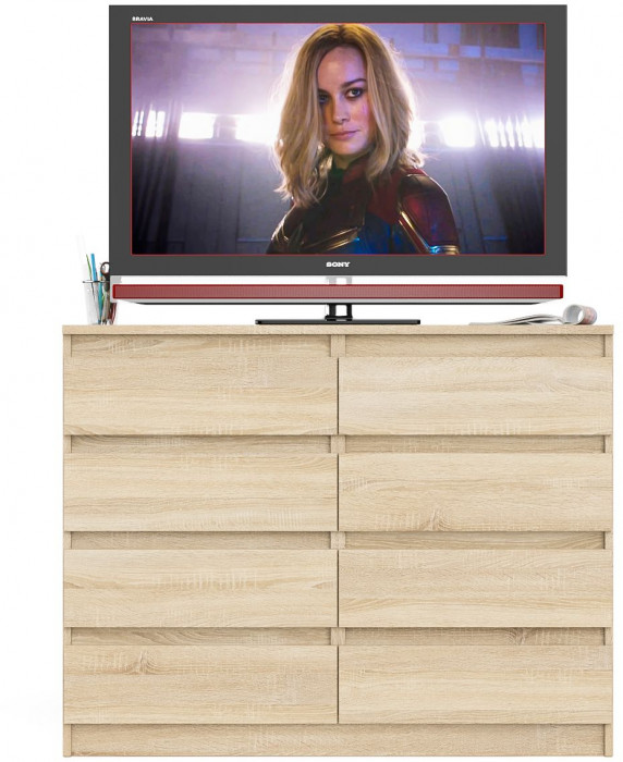 Мори Комод МК1200.8, цвет дуб сонома, ШхГхВ 120,4х41х94 см.