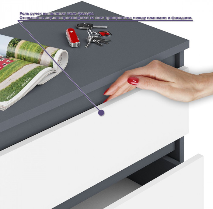 Мори Стол компьютерный МС-1 левый + Шкаф МШ1200.1, цвет графит/белый, ШхГхВ 210,4х50,4х209,6 см., выдвижной ящик слева, НЕ универсальная сборка