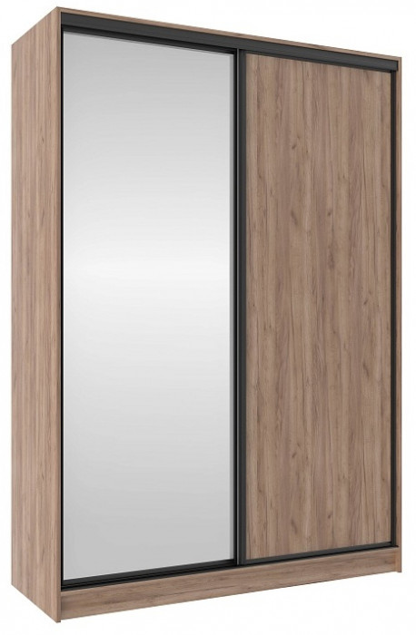 Шкаф-купе двухдверный с зеркалом 1600 Домашний Дуб табачный Craft