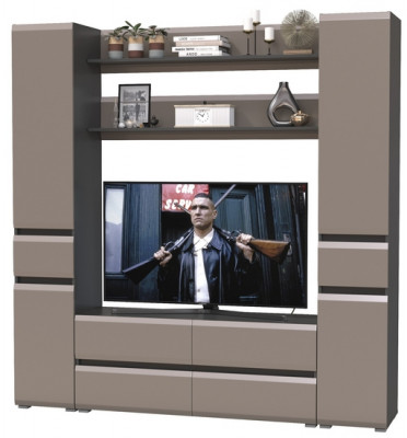 Сидней Комплектация № 070, корпус: антрацит/фасады: МДФ веллюто капучино