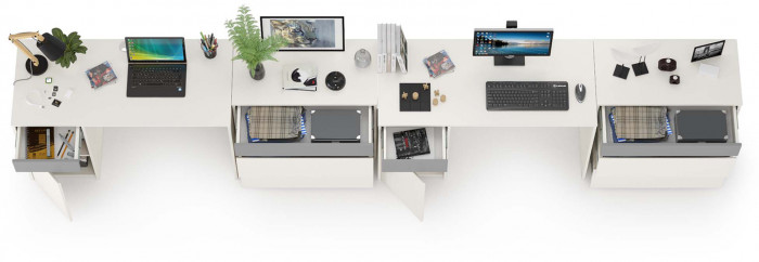 Торонто Компоновка № 14, белый шагрень/стальной серый