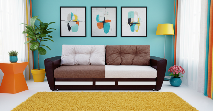 Диван-еврокнижка Амстердам Люкс, 160х195 пружинный блок, велюр/экокожа, комби