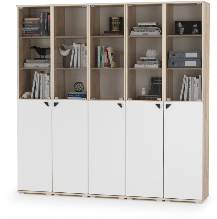 Бостон № 49, дуб эндгрейн элегантный/фасады МДФ милк рикамо софт