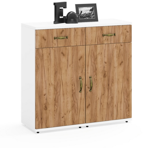 Лидер-8 Тумба МД 3.15 2 шт., белый шагрень/крафт золото