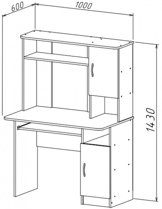 Интел-15 стол компьютерный Дуб сонома / Белый снег