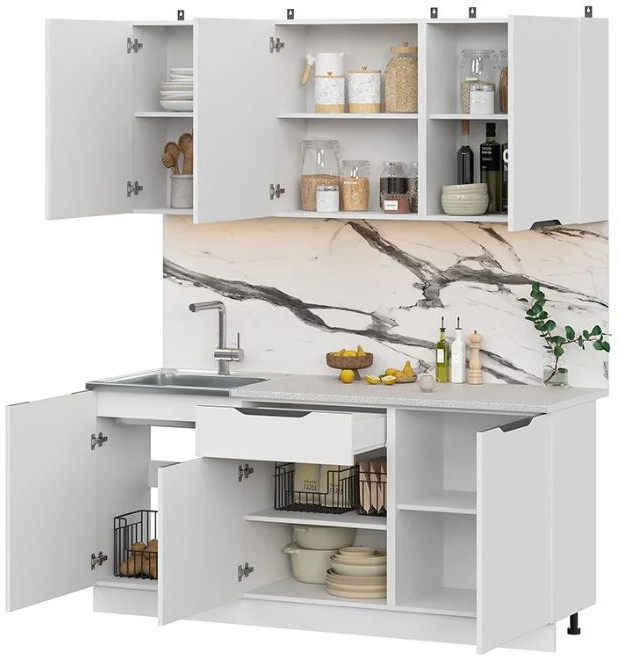 кухня Кайли 1,8м белый/белый