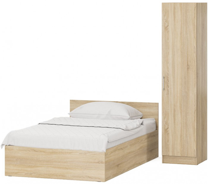Кровать 1200 + Пенал Стандарт, дуб сонома