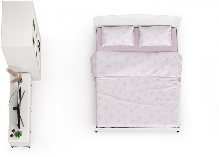 Валенсия Спальня № 41, ЛДСП белый шагрень/МДФ белый шагрень