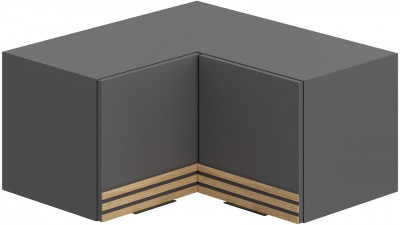 Антресоль угловая Нао АН-4014, Графит/Графит, Дуб Вотан