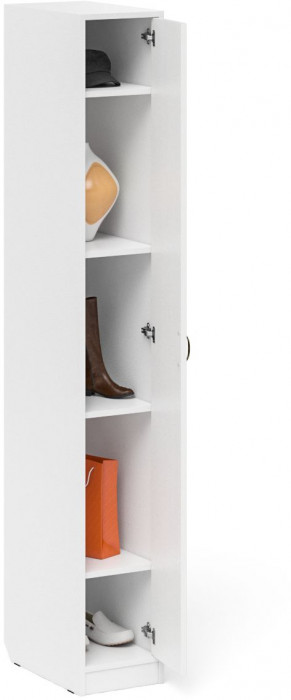 Прихожая П-6-500 Пенал, цвет белая шагрень/фасады МДФ белое дерево фрезеровка прованс, ШхГхВ 30х50х210 см., универсальная сборка