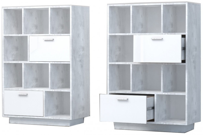 Эго Комод К-1 ПД (Глянец Белый/Дуб Крафт Золотой)