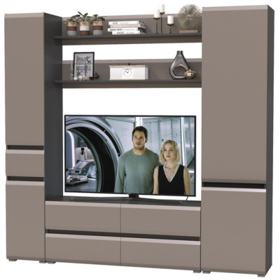 Сидней Комплектация № 071, корпус: антрацит/фасады: МДФ веллюто капучино