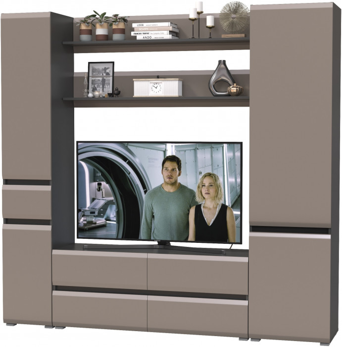 Сидней Комплектация № 071, корпус: антрацит/фасады: МДФ веллюто капучино