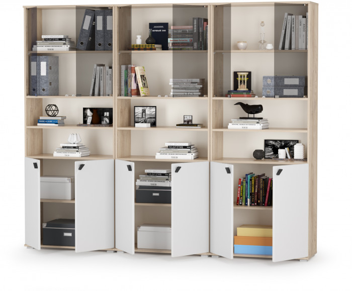 Бостон № 51, дуб эндгрейн элегантный/фасады МДФ милк рикамо софт