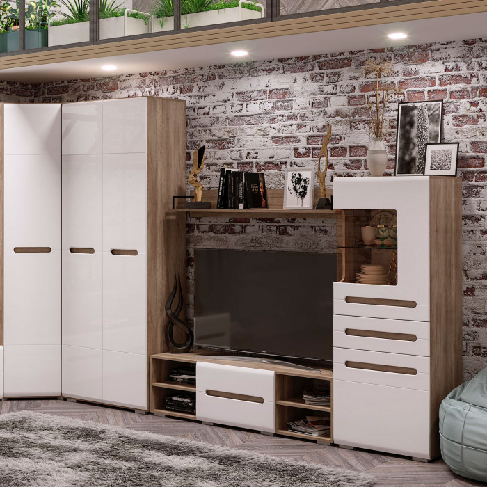 Спальня "Наоми" ТБ-16 дуб каньон/белый глянец МF07