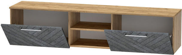 Тумба для ТВ-техники подвесная "Иннэс-7", Крафт золотой/Бетон графит