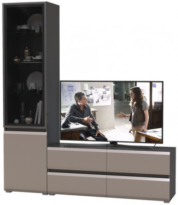 Сидней Комплектация № 009, корпус: антрацит/фасады: МДФ веллюто капучино