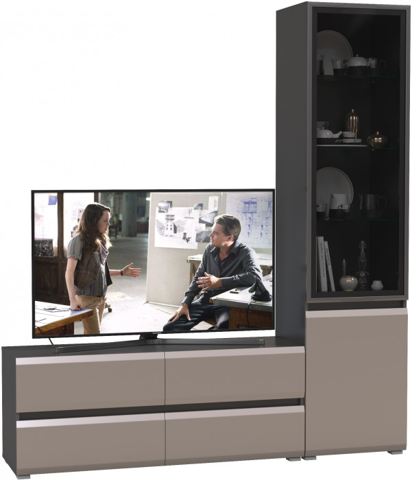 Сидней Комплектация № 009, корпус: антрацит/фасады: МДФ веллюто капучино