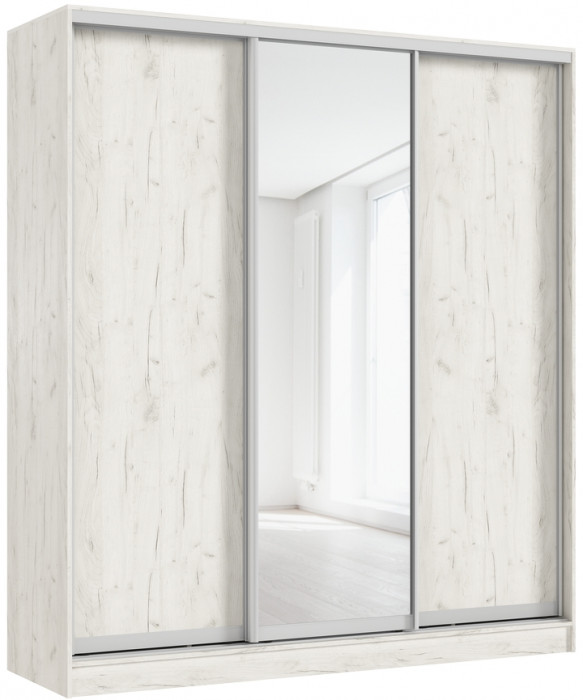 Шкаф-купе Тринити-6 (2,0 м), Дуб крафт белый