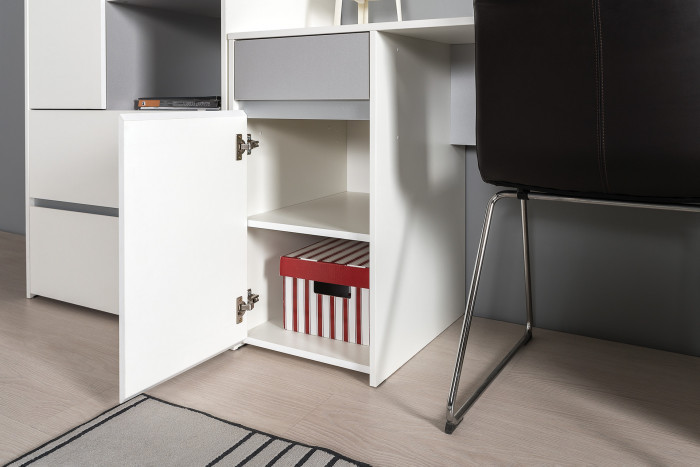 Торонто Компоновка № 17, белый шагрень/стальной серый