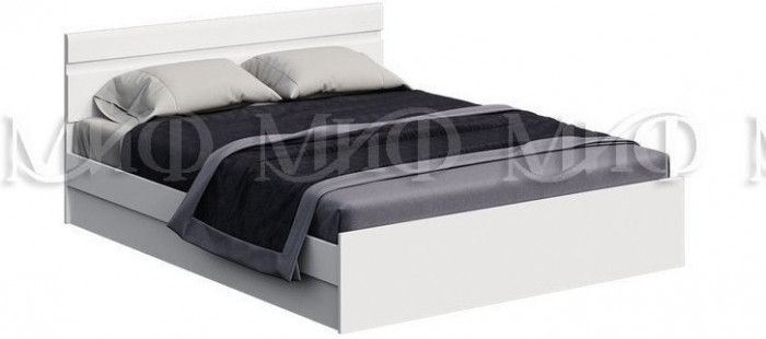 Нэнси New МДФ Кровать 160 с ПМ (Белый глянец)