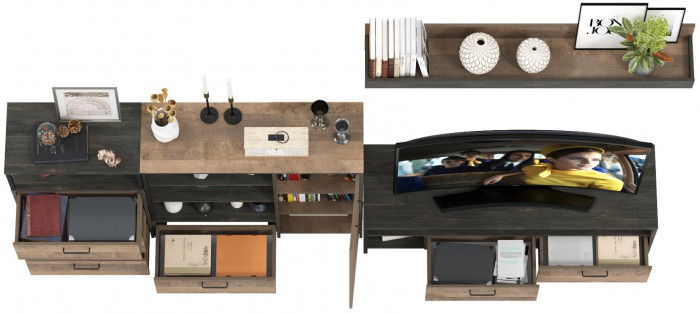 Трувор Гостиная 012, дуб гранж песочный/интра