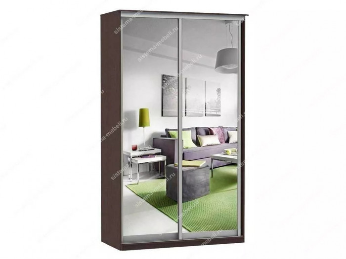 Шкаф купе Модерн 1190х600 2-х дверный зеркальный венге