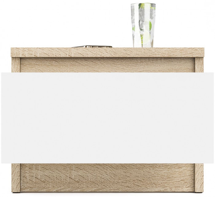 Мори Тумба прикроватная ТПМ400.1, цвет дуб сонома/белый, ШхГхВ 40,4х34,6х30 см.