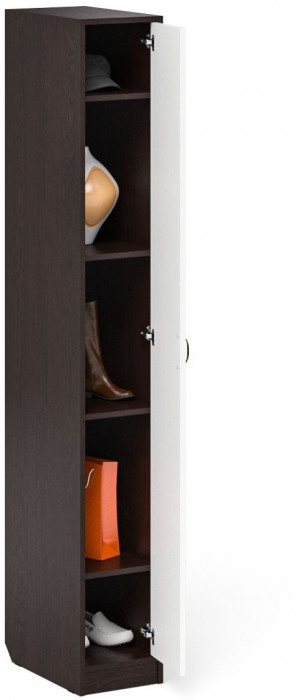 Прихожая П-6-500 Пенал, цвет венге/фасады МДФ белое дерево фрезеровка прованс, ШхГхВ 30х50х210 см., универсальная сборка
