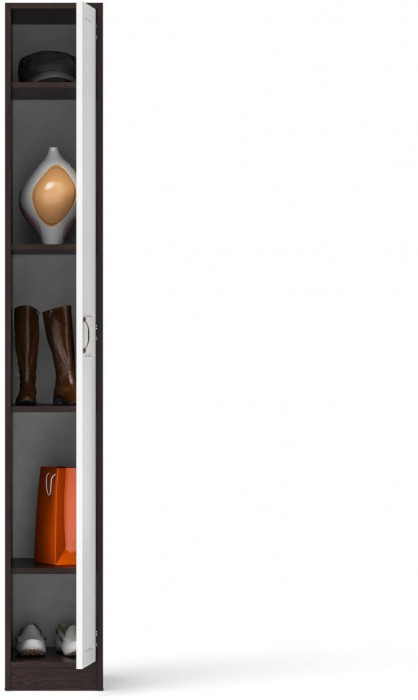 Прихожая П-6-500 Пенал, цвет венге/фасады МДФ белое дерево фрезеровка прованс, ШхГхВ 30х50х210 см., универсальная сборка