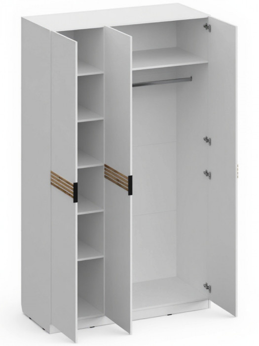 Модульная спальня Нао, набор №2, Дуб вотан/Белый (Профиль МДФ Дуб вотан)