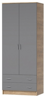 Кэт-7 Шкаф 2 створчатый (Крафт золотой / Графит)