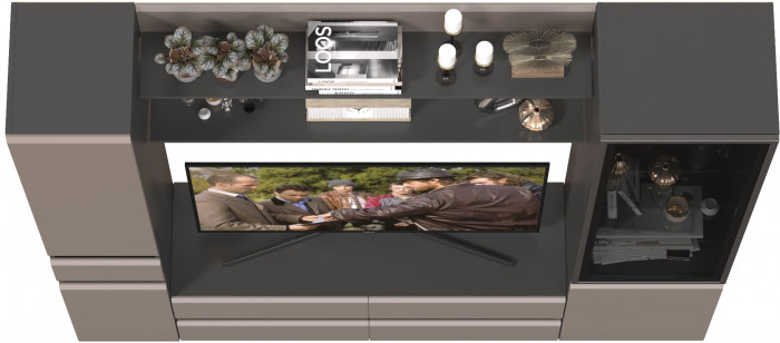 Сидней Комплектация № 072, корпус: антрацит/фасады: МДФ веллюто капучино