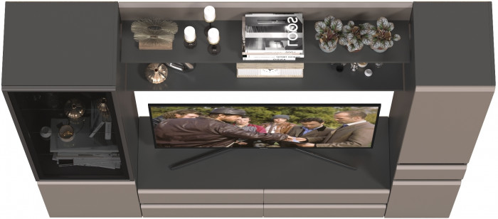 Сидней Комплектация № 072, корпус: антрацит/фасады: МДФ веллюто капучино