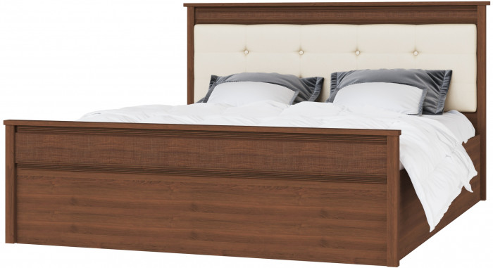 Ливорно Кровать ЛКР-1 (1,6) с настилом ДСП 2С, Орех донской