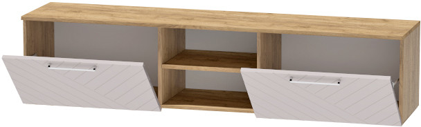 Тумба для ТВ-техники подвесная "Иннэс-7", Крафт золотой/Грэй софт