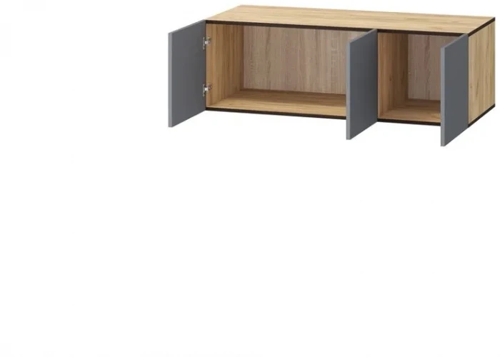 Шкаф Бастион 1200 с антресолью, Графит/Дуб крафт золотой