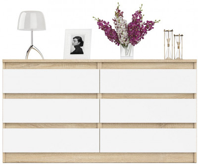 Мори Комод МК1380.6, цвет дуб сонома/белый, ШхГхВ 138х41х73 см.