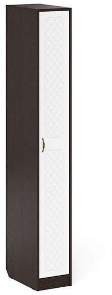 Прихожая П-6-500 Пенал, цвет венге/фасады МДФ белое дерево фрезеровка ромб, ШхГхВ 30х50х210 см., универсальная сборка