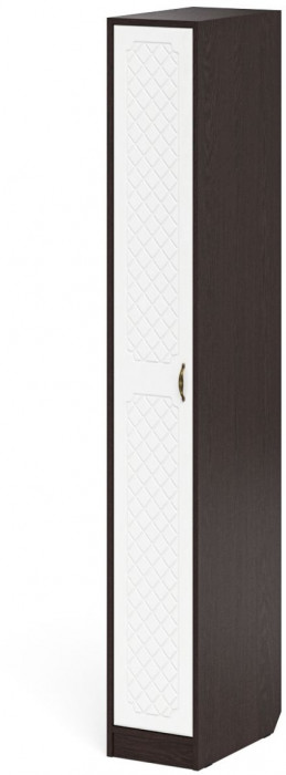 Прихожая П-6-500 Пенал, цвет венге/фасады МДФ белое дерево фрезеровка ромб, ШхГхВ 30х50х210 см., универсальная сборка