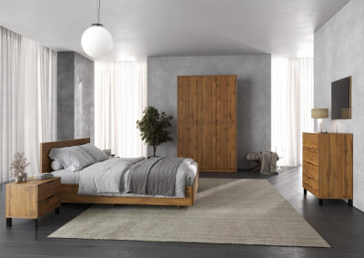 Модульная спальня Нао, набор №2, Дуб вотан (Профиль МДФ Дуб вотан)