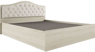Кровать Дели дуб сонома + велюр карамель, настил ЛДСП 160