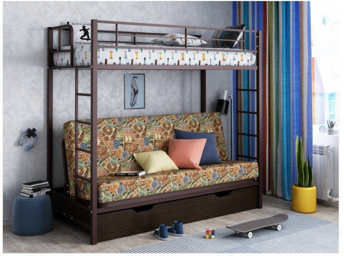 Двухъярусная кровать Мадлен ЯЯ (Серый)