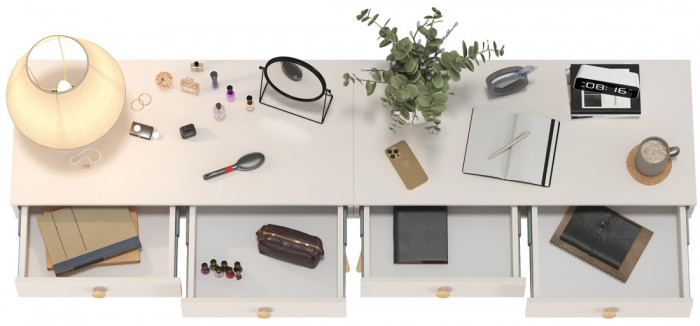 Афина Спальня Стол х 2, кашемир серый