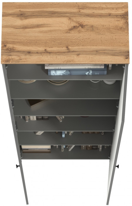 Остин 16.307 Шкаф, цвет серый графит/дуб крафт золотой, ШхГхВ 80х41,8х229,8 см.