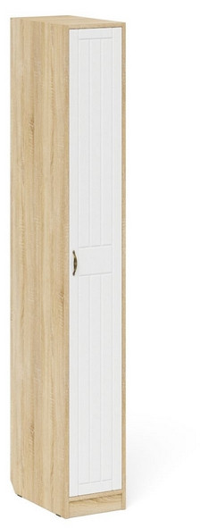 Прихожая П-6-500 Пенал, цвет дуб сонома/фасады МДФ белое дерево фрезеровка прованс, ШхГхВ 30х50х210 см., универсальная сборка