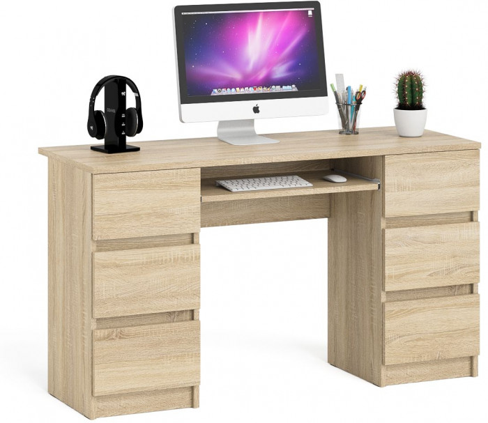 Мори Стол компьютерный МС-2, цвет дуб сонома, ШхГхВ 135,4х50х76,6 см.